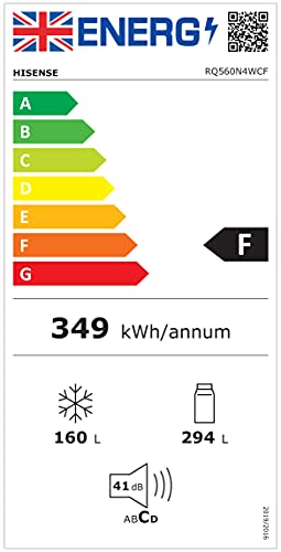 Hisense RQ560N4WCF Freestanding American Fridge Freezer Cross Door, No Frost, 454 liters, Stainless Steel s