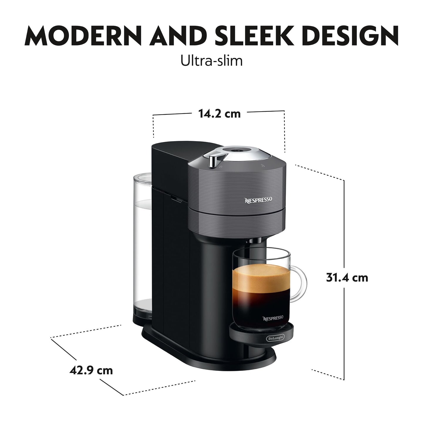 Nespresso ENV120.GY Vertuo Next Coffee Machine by Magimix, Dark Grey