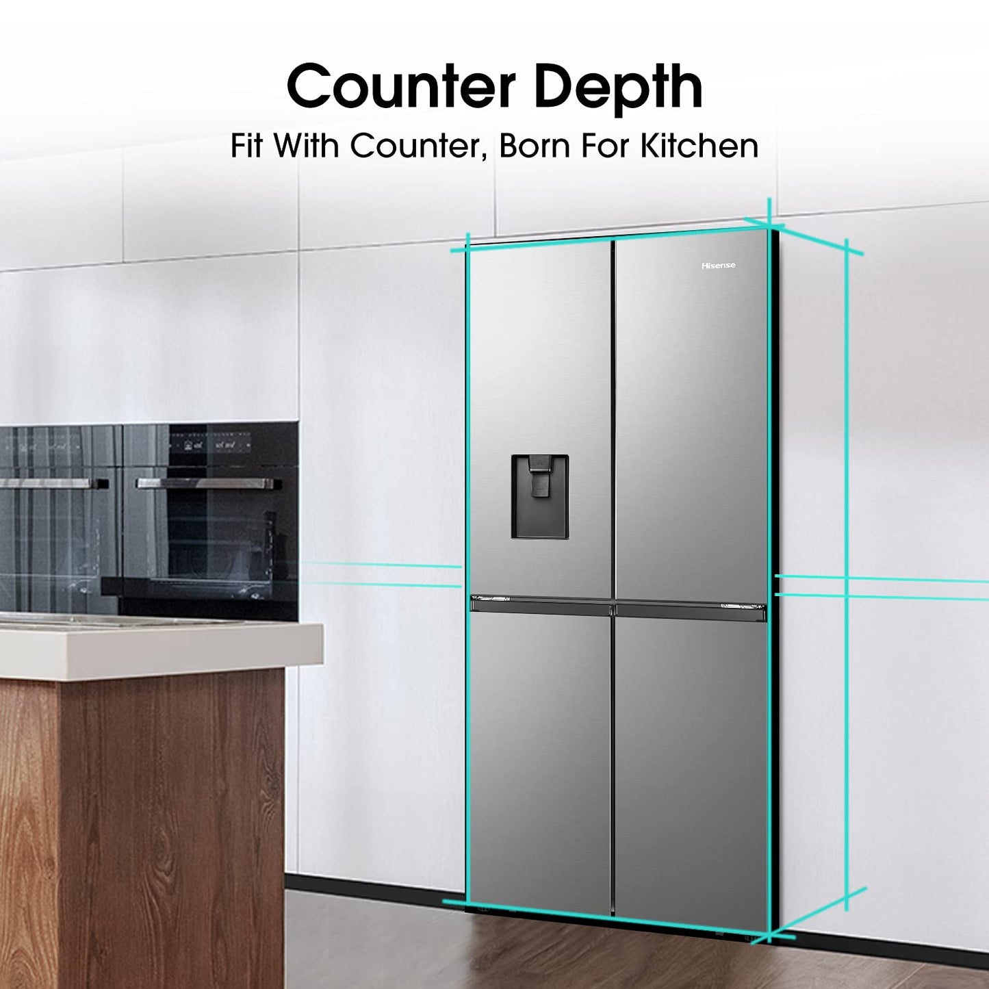 Hisense RQ560N4WCF Freestanding American Fridge Freezer Cross Door, No Frost, 454 liters, Stainless Steel s