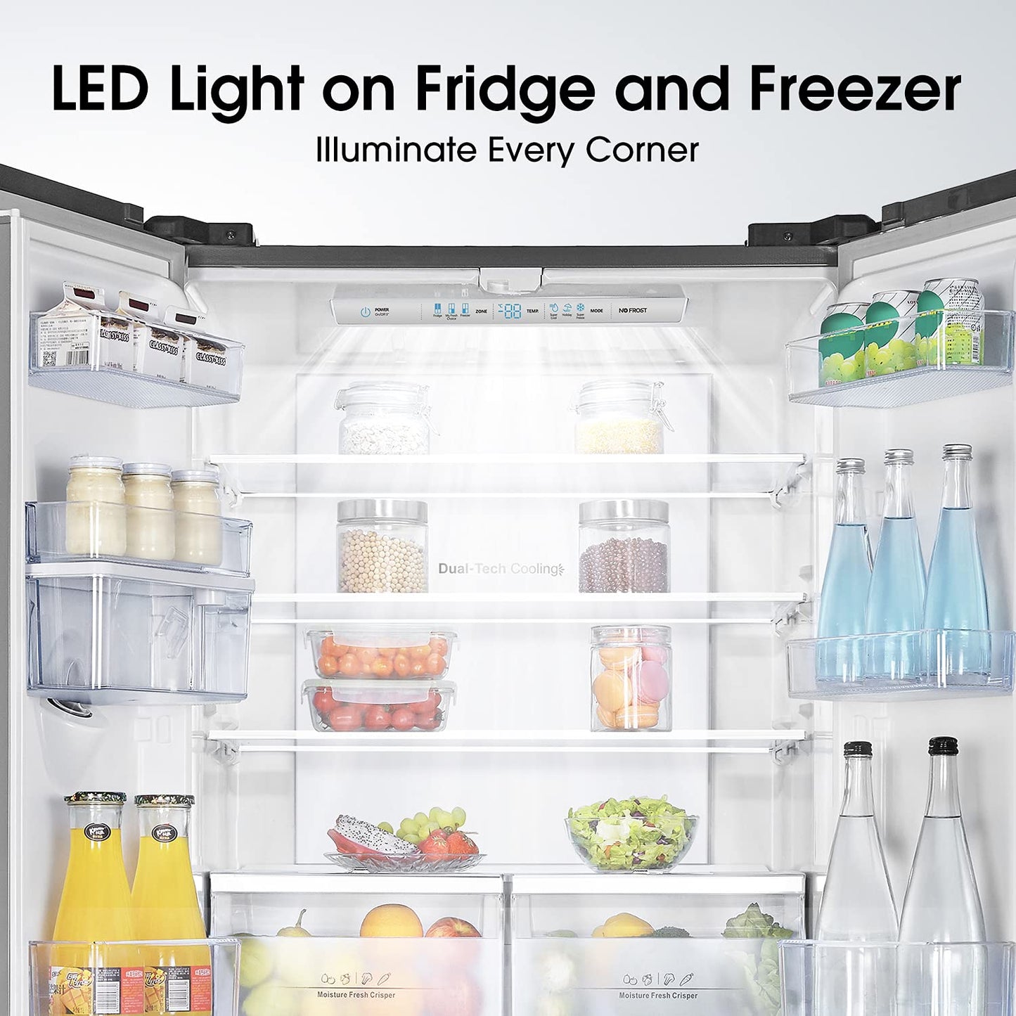 Hisense RQ560N4WCF Freestanding American Fridge Freezer Cross Door, No Frost, 454 liters, Stainless Steel s