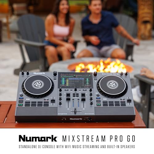 Numark Mixstream Pro Go Portable DJ Controller with Battery, Mixer with Stem Separation