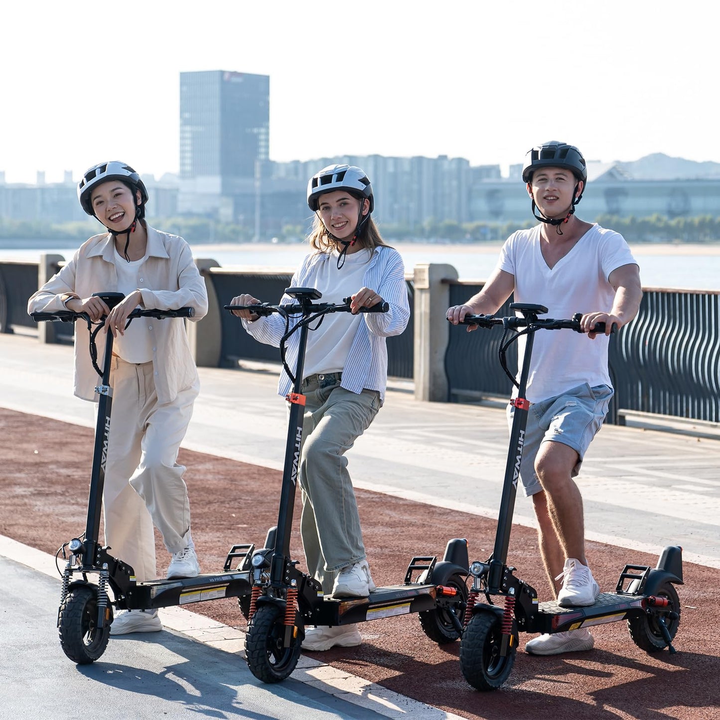 HITWAY Electric Scooter Adult 10 Inch, 15.6-27AH Battery 500W Motor